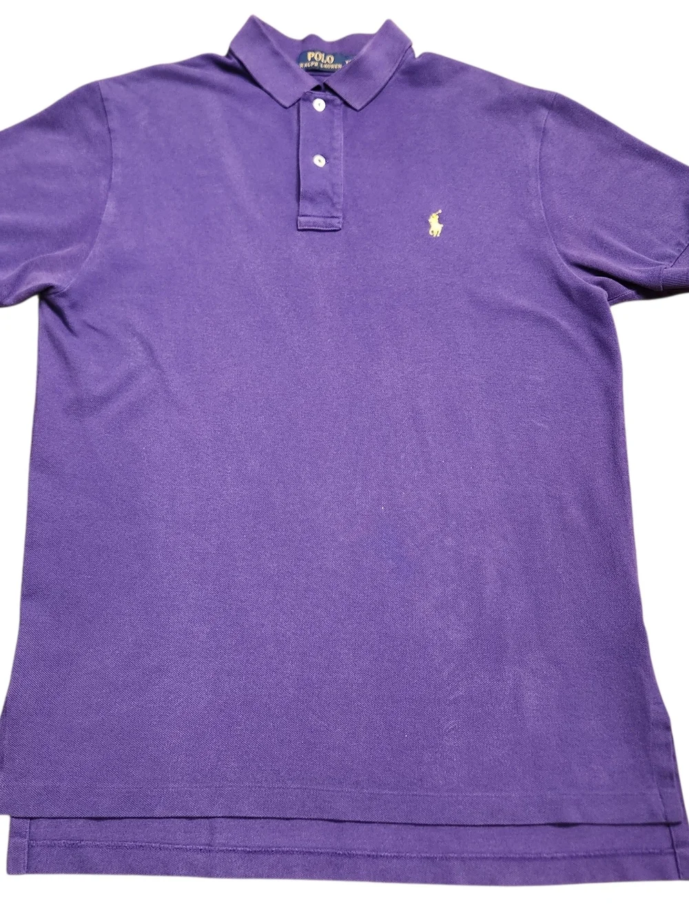 Polo Ralph Lauren Men's Size Medium Purple Polo Shirt Yellow Pony Golf Preppy